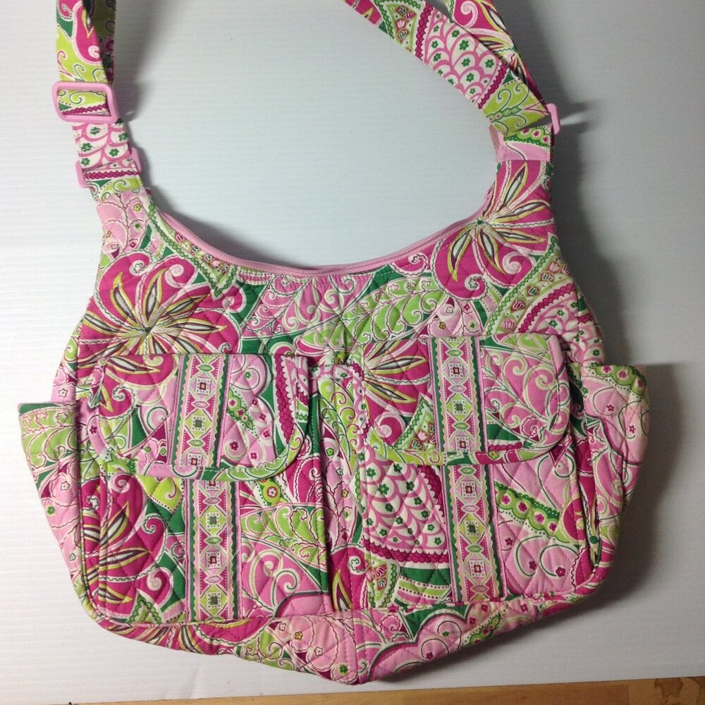 Vera Bradley Cargo Sling Bag "Pinwheel Pink" Pattern